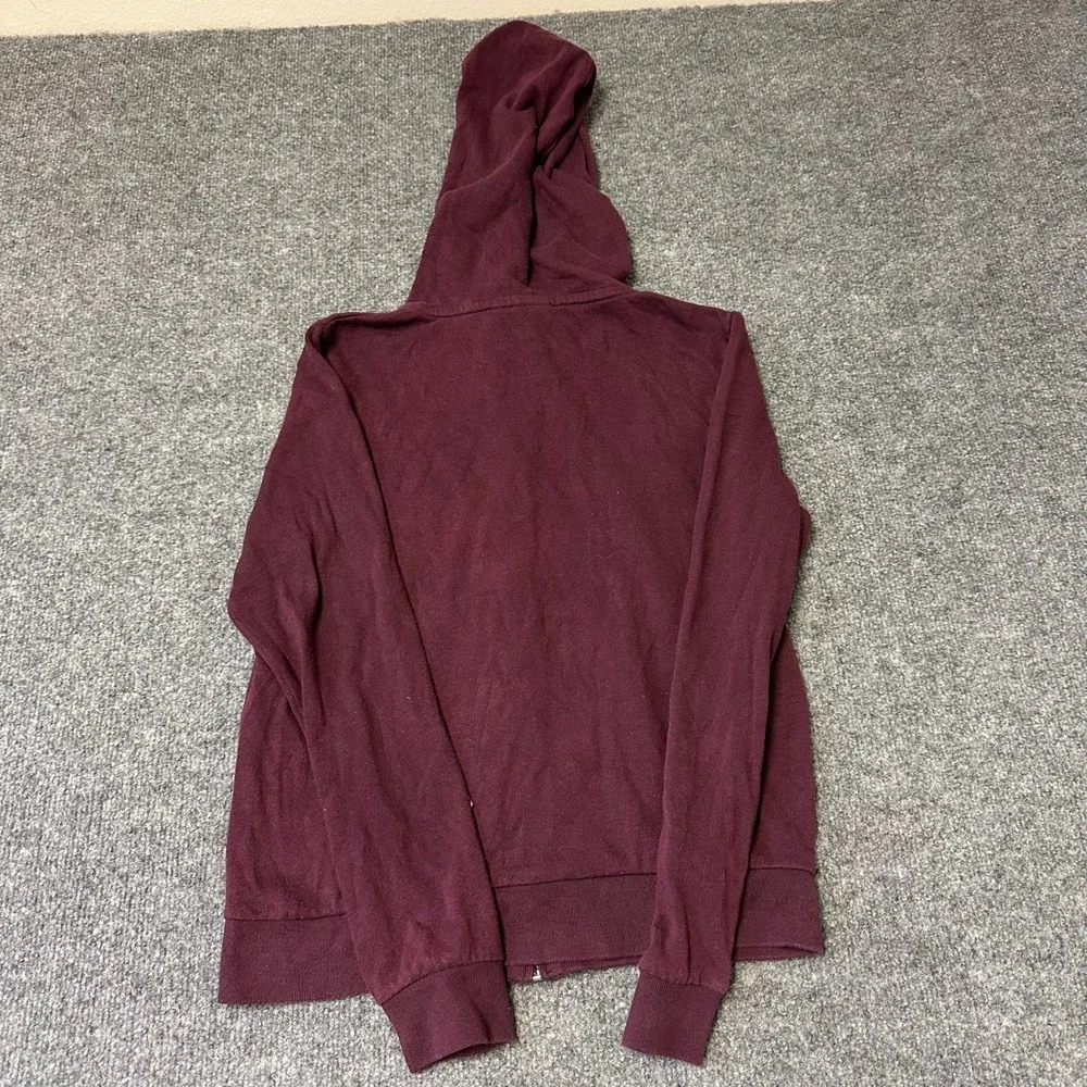 Pink Hoodie Womens Size Small Maroon Zip Up Logo Graphic Long Sleeve Sweatshirt